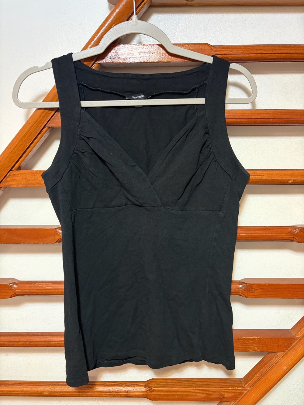 Express Black V-Neck Wide Strap Tank Top
